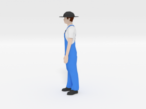 low poly farmer man 3D Model