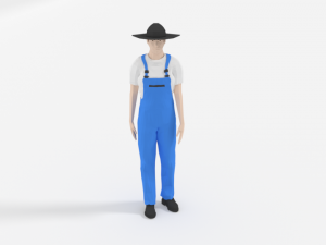 low poly farmer man 3D Model