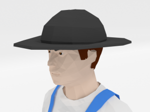low poly farmer man 3D Model