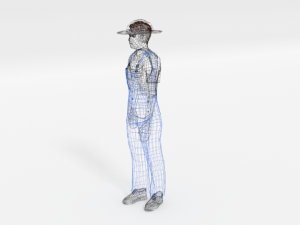 low poly farmer man 3D Model