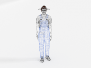 low poly farmer man 3D Model