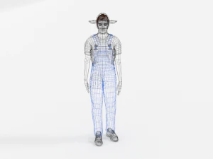 low poly farmer man 3D Model