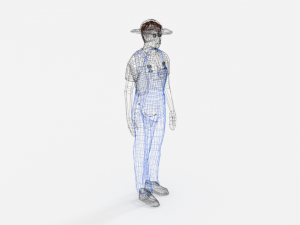 low poly farmer man 3D Model