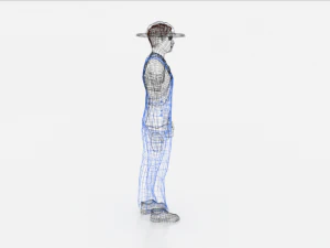 low poly farmer man 3D Model