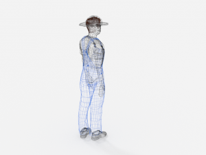low poly farmer man 3D Model