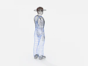 low poly farmer man 3D Model