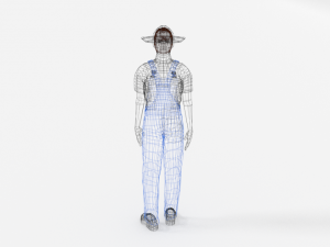 low poly farmer man 3D Model
