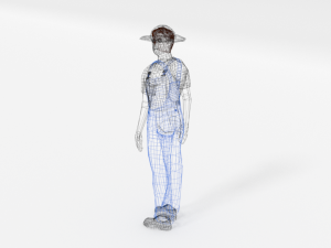 low poly farmer man 3D Model