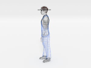 low poly farmer man 3D Model