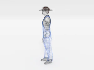 low poly farmer man 3D Model