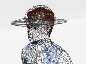 low poly farmer man 3D Model