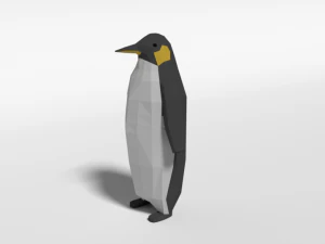pinguino dei cartoni animati a basso numero di poli Modello 3D