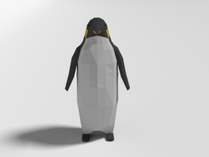 low poly cartoon penguin 3D 모델