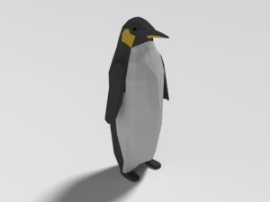 low poly cartoon penguin 3D 모델