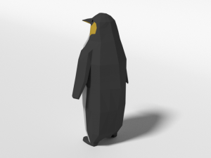 low poly cartoon penguin 3D 모델