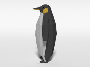 low poly cartoon penguin 3D 모델