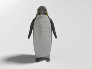 low poly cartoon penguin 3D Model
