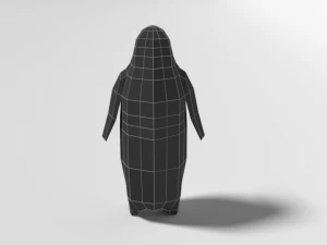 low poly cartoon penguin 3D Model