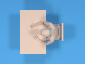 low poly kid sitting and writing 3D-Modell