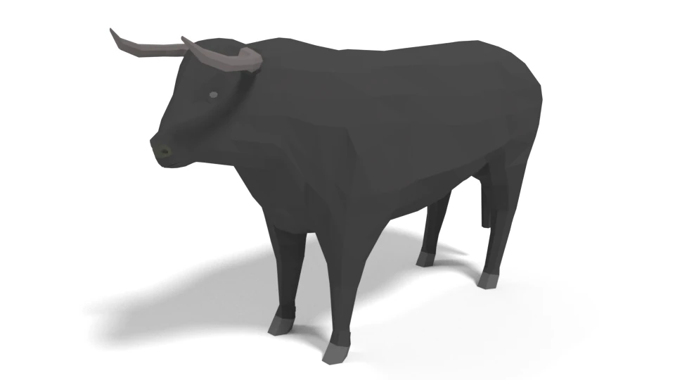 low poly cartoon bull 3D Model .c4d .max .obj .3ds .fbx .stl .blend 