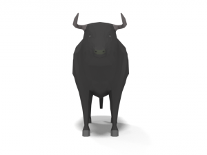 low poly cartoon bull 3D Model