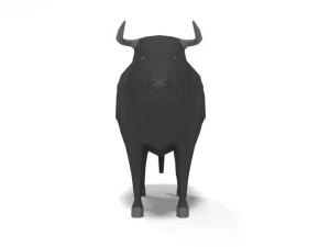 low poly cartoon bull 3D Model