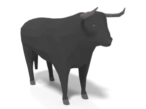low poly cartoon bull 3D Model