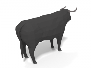 low poly cartoon bull 3D Model