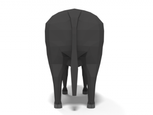 low poly cartoon bull 3D Model