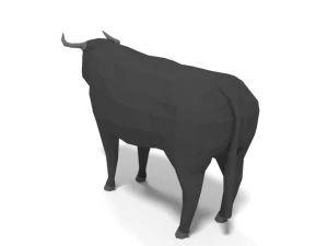 low poly cartoon bull 3D Model