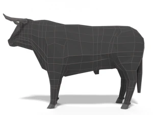 low poly cartoon bull 3D Model