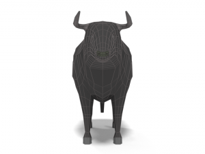 low poly cartoon bull 3D Model