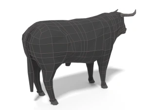 low poly cartoon bull 3D Model
