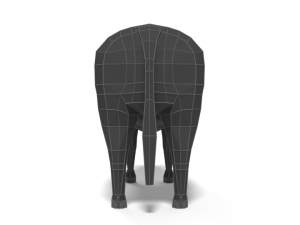 low poly cartoon bull 3D Model