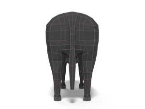 low poly cartoon bull 3D Model