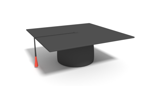 low poly cartoon graduation hat 3D Model .c4d .max .obj .3ds .fbx .stl .blend 