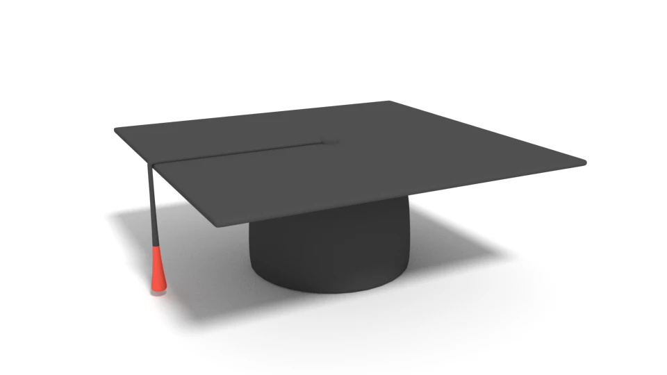 low poly cartoon graduation hat 3D Model .c4d .max .obj .3ds .fbx .stl .blend