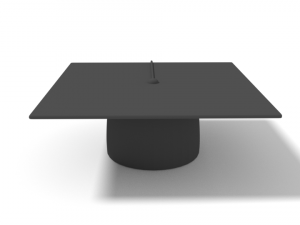 low poly cartoon graduation hat 3D Model