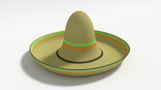 cartoon mexican sombrero hat 3Dモデル .c4d .max .obj .3ds .fbx .stl .blend 