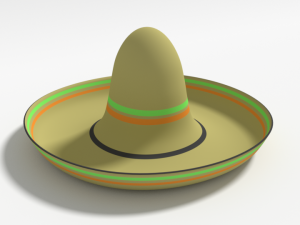 cartoon mexican sombrero hat Modèle 3D