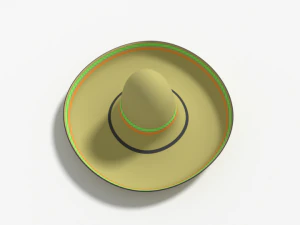 cartoon mexican sombrero hat 3D Model