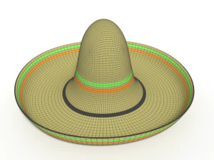 cartoon mexican sombrero hat 3D Model