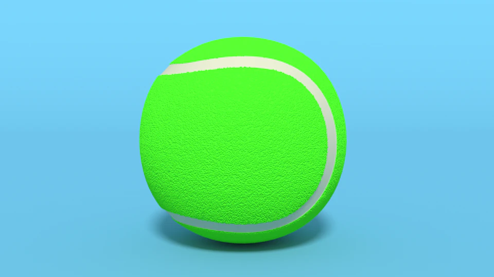 low poly cartoon tennis ball 3D Model .c4d .max .obj .3ds .fbx .stl .blend 