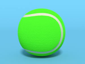 low poly cartoon tennis ball 3D Model