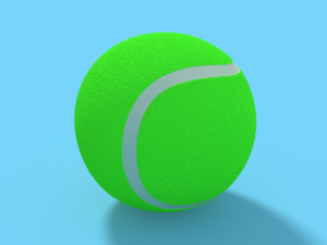 low poly cartoon tennis ball Modèle 3D