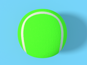 low poly cartoon tennis ball Modèle 3D