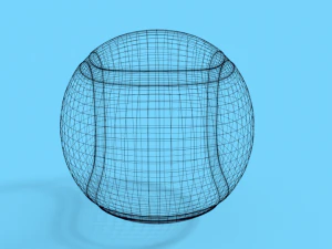 low poly cartoon tennis ball 3D Model
