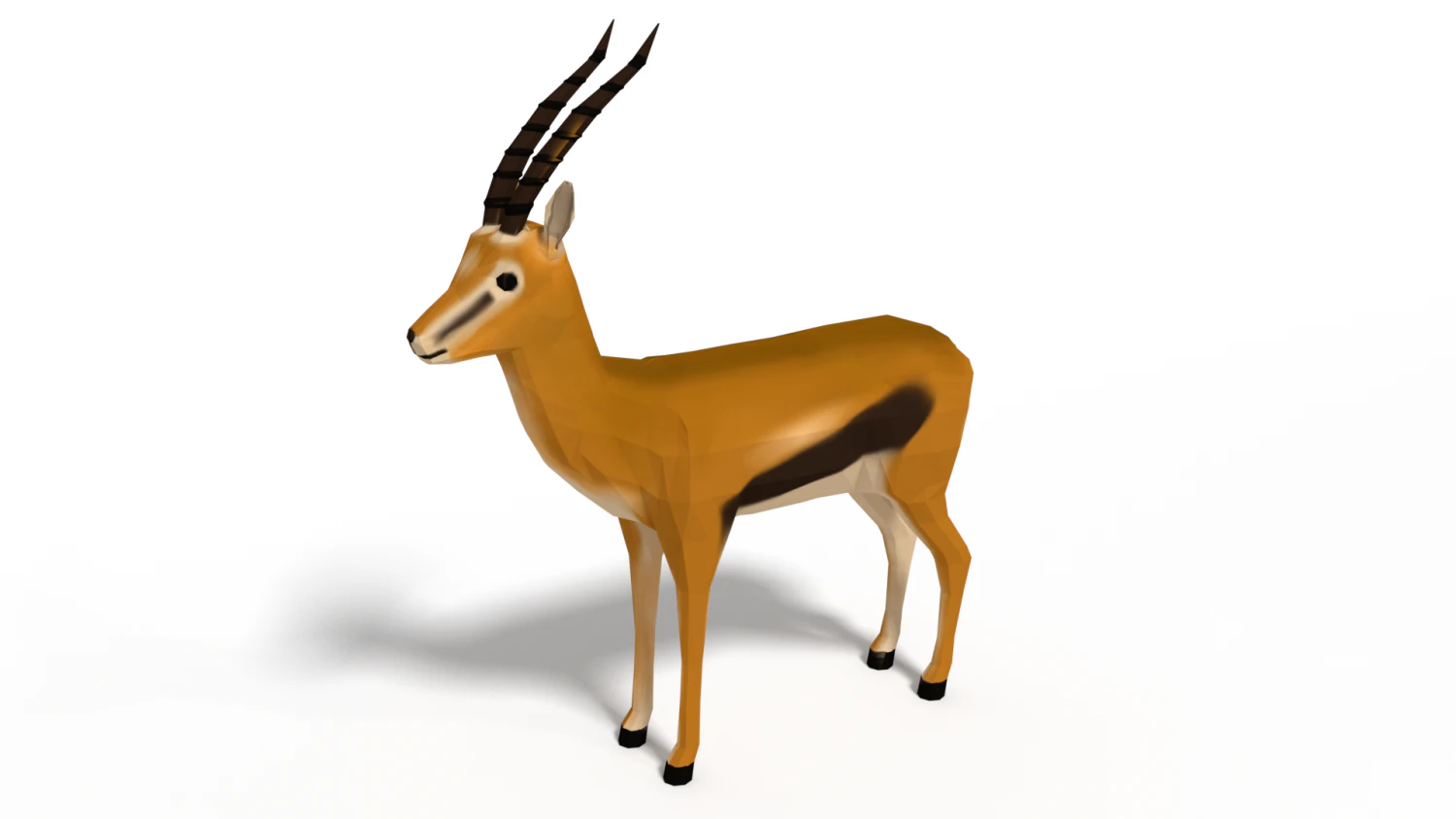 low poly cartoon thompson gazelle 3D Model .c4d .max .obj .3ds .fbx .stl .blend 