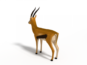low poly cartoon thompson gazelle Modèle 3D
