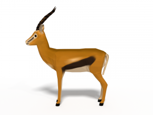 low poly cartoon thompson gazelle Modèle 3D